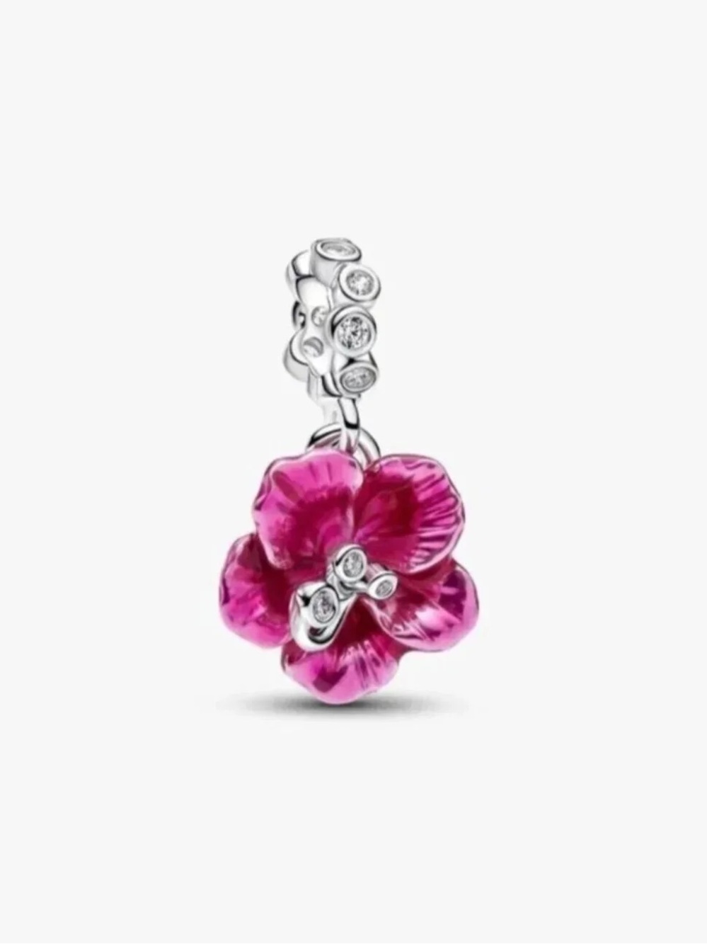 Pandora Pink Orchid Enamel Dangle Charm